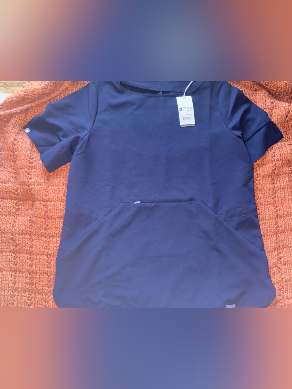 NWT Figs Remeda Covertible Navy Scrub Top